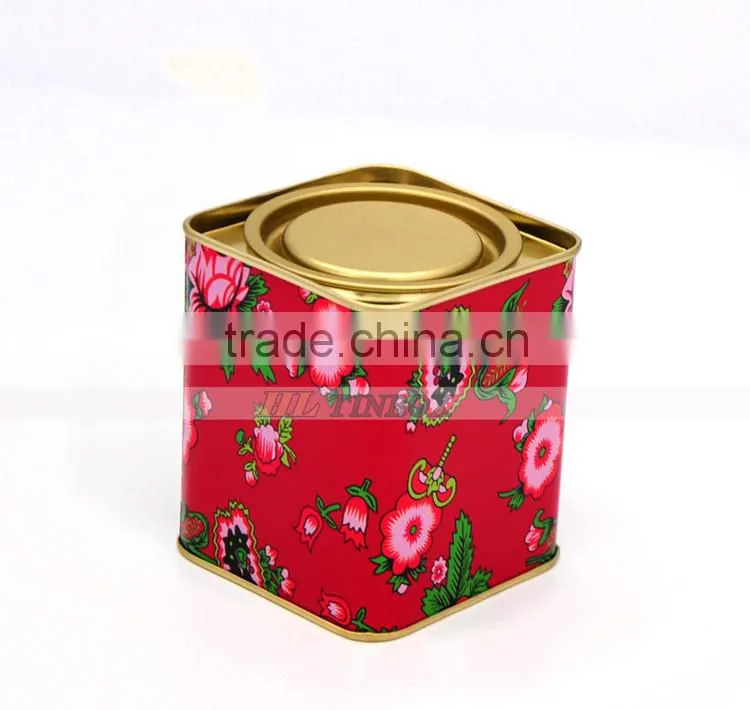 Small Vintage Storage Square Tea Tins