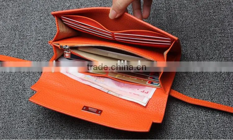 Cheap Genuine cow leather wallet women's Long Wallet