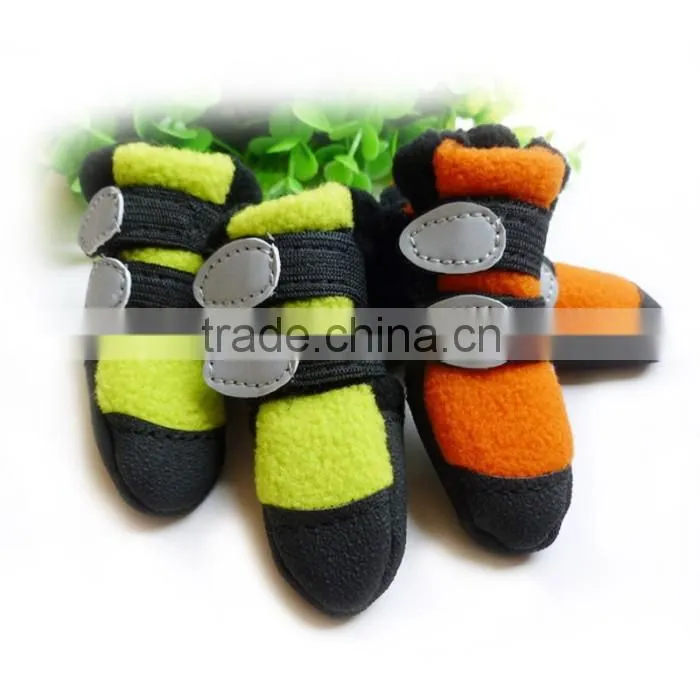 JML 2016 new design wholesale pet accessories of winter dog footwear with polar fleece pet soft sole shoes