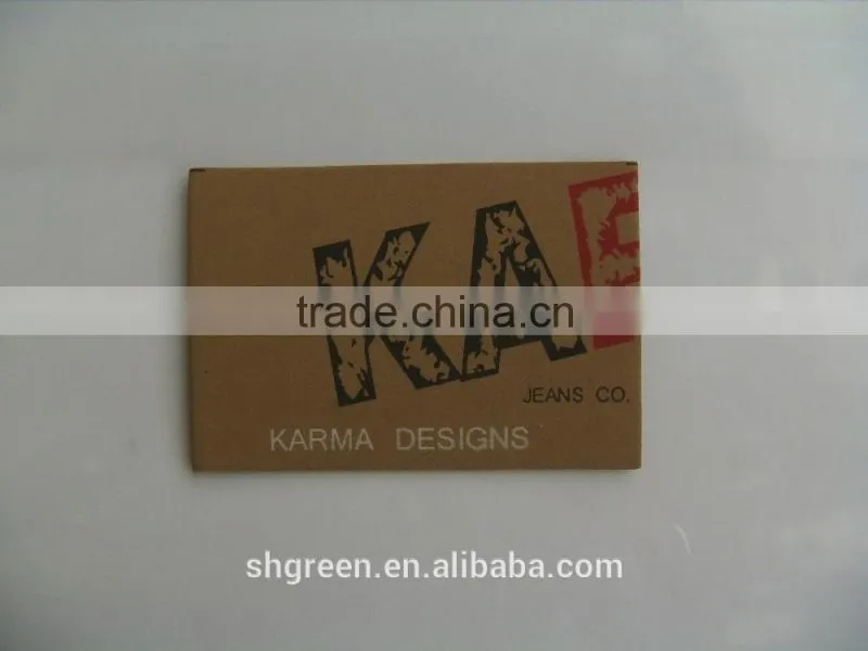 Factory website lettering debossed hide/skin garment patch