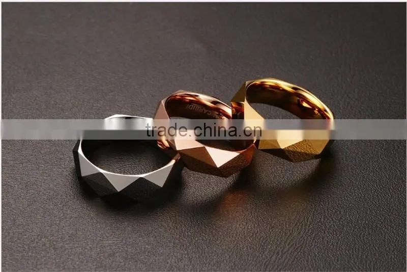 6 mm rhombus band tungsten ring
