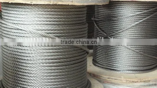 stainless steel wire rope 1x19 for crane 7X19 steel wire rope