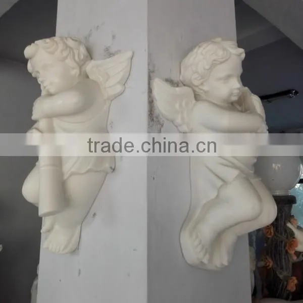 Small White Marble Wall Hanging Angel Statue