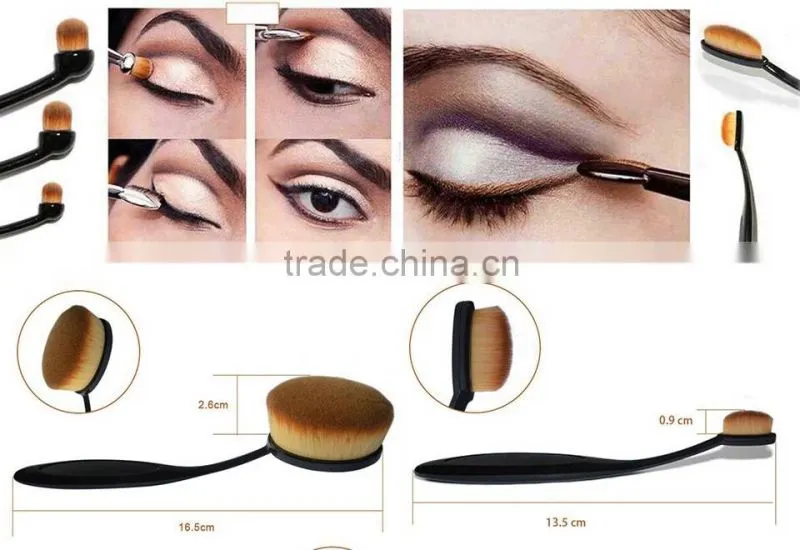 10Pc/Set Beauty Tools Toothbrush Shaped Foundation Eyebrow Eyeliner Lip Facial Makeup Oval Brushes