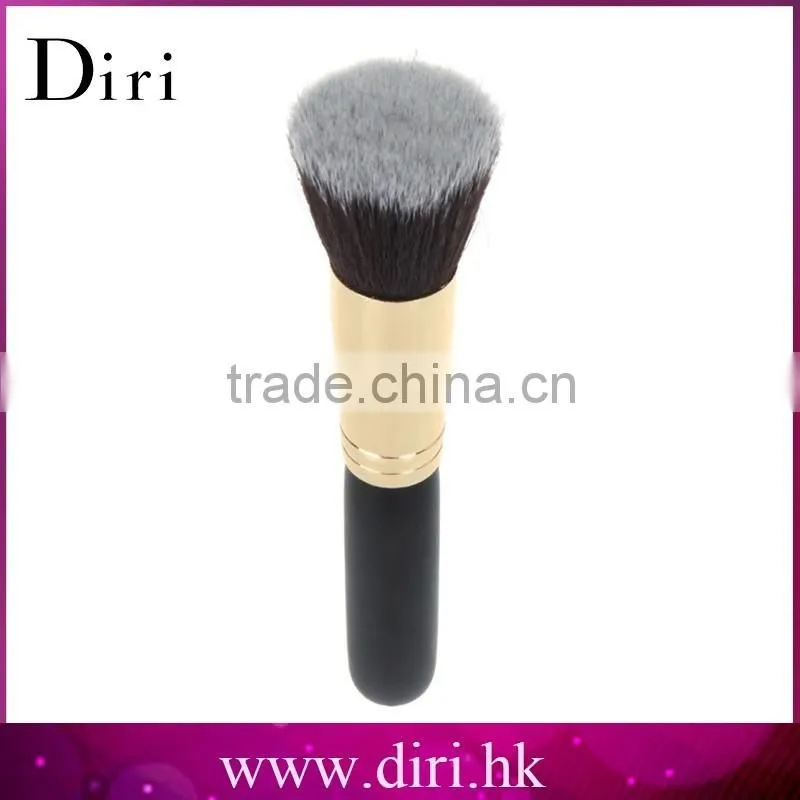 Gold ferrule wooden handle flat contour foundation brush