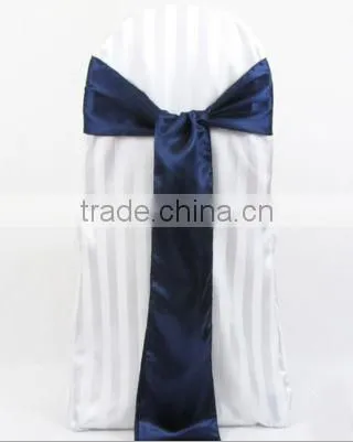 Royal blue satin chair sashes for wedding