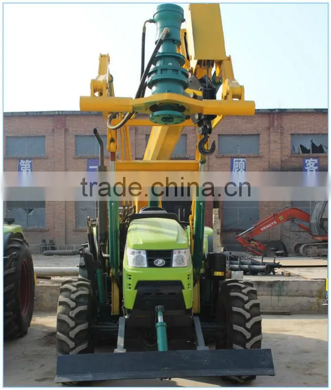 Electric pole erecting crane & digging hole from DAHAI factory