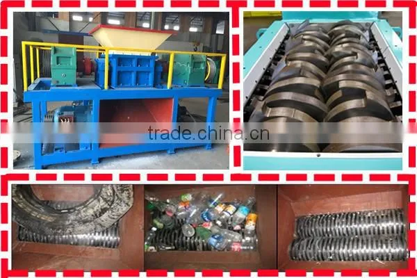 Philippines twin shaft 37kw waste tin can shredding machine small model
