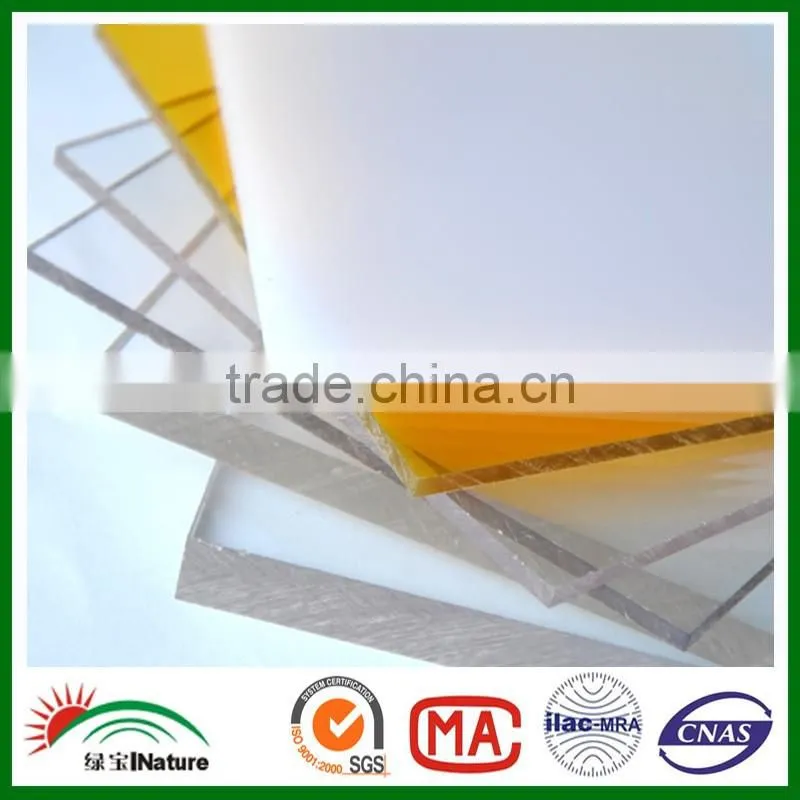 Bayer material 8mm PC Solid Sheet Ten years guarantee frosted pc sheets with UV