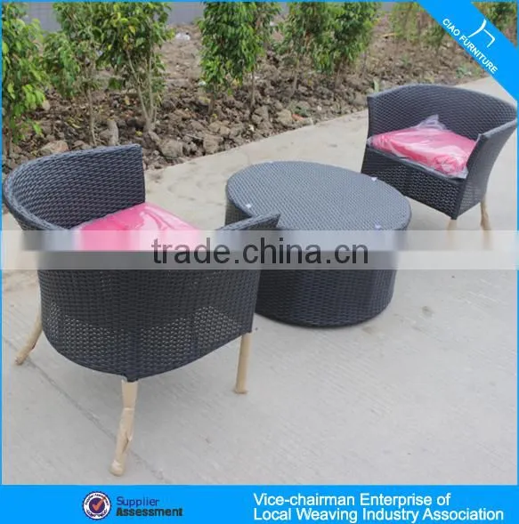 Reasonable price rattan outdoor furniture family coffee table set 4296