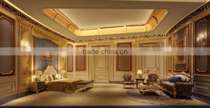 3D Computer Rendering Of Royal Master Room With Complete Furniture And Decoration Item