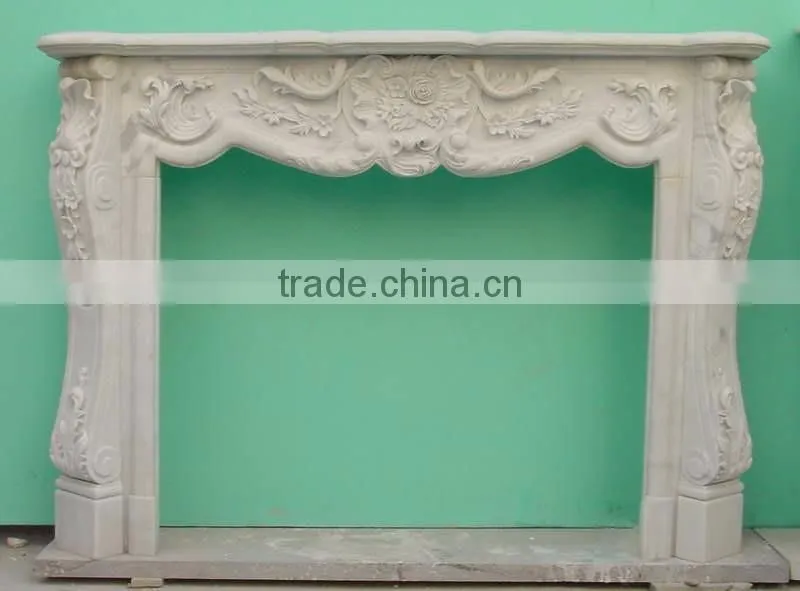 good price hand carved white marble mantel fireplace