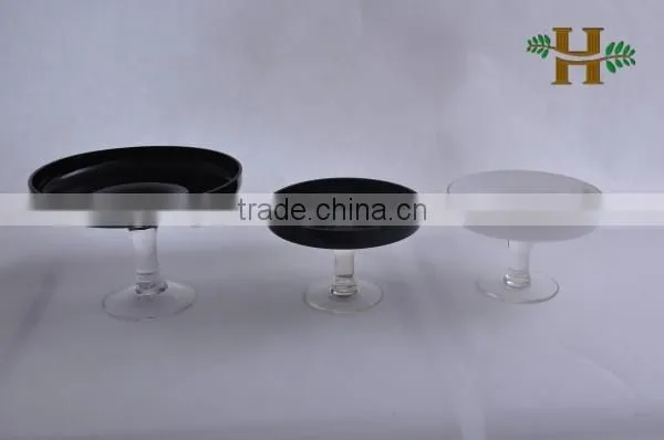 Footed White Glass Candy Plate