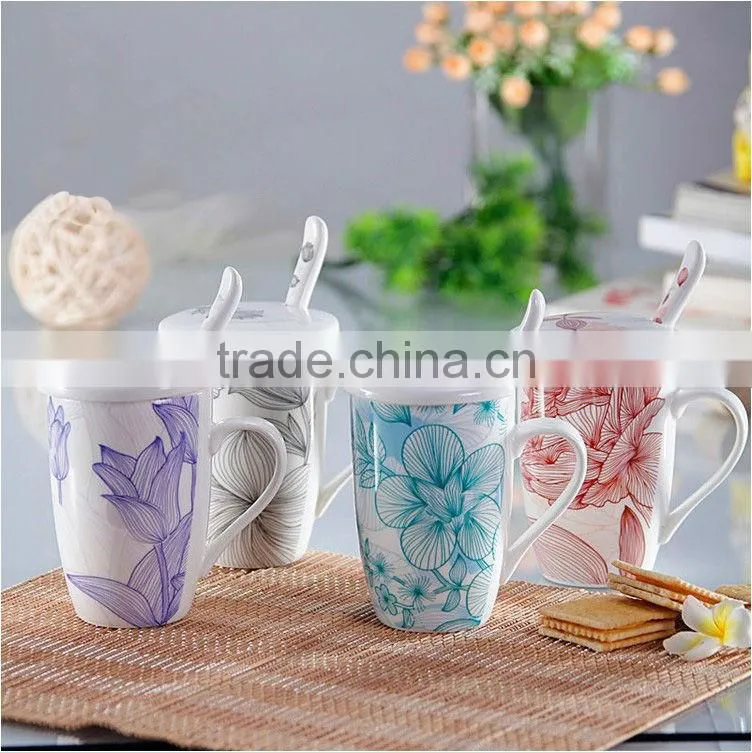 stocked drinkware type ceramic coffee mug with bamboo lid,mug with bamboo top