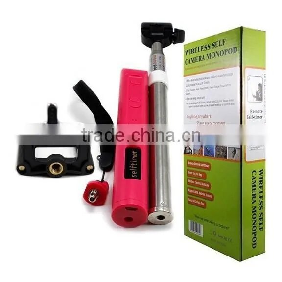 2015 self timer bluetooth selfie stick monopod with zoom for iphone and Andriod