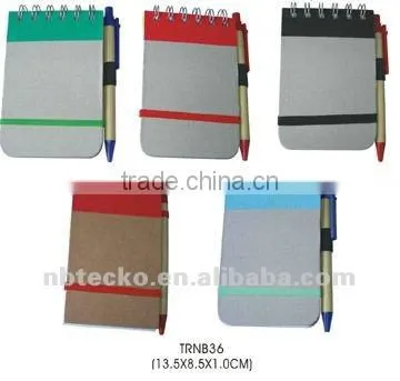 Best selling natural ECO friendly Recycled paper note book with pen