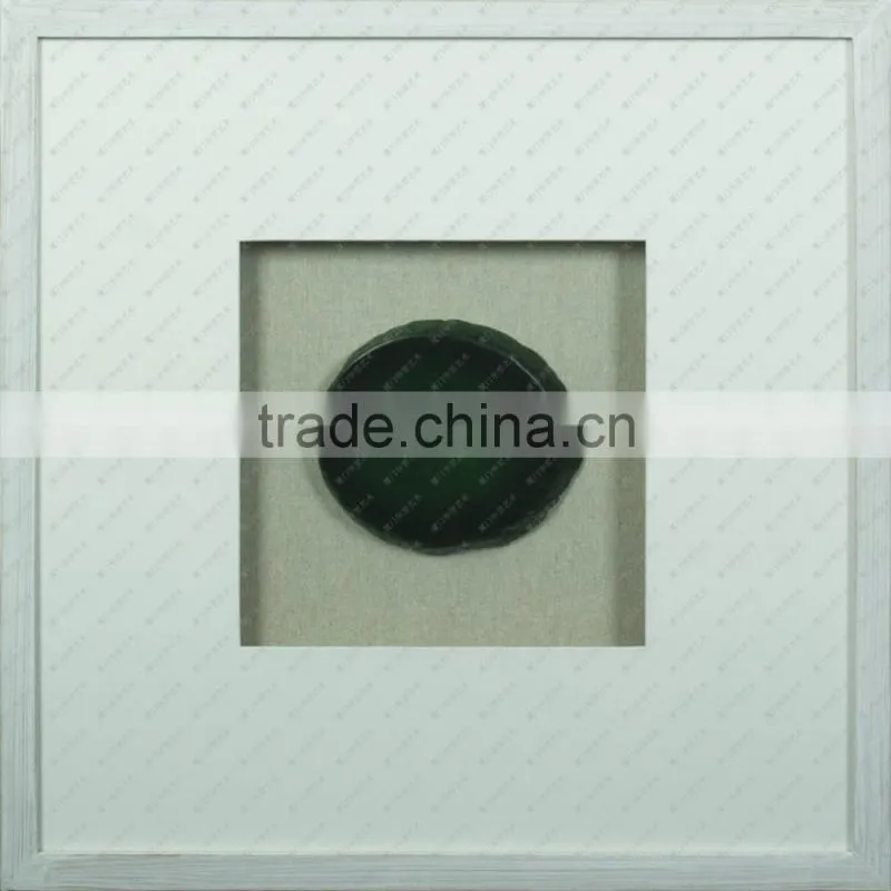 Decorative dark blue agate stone shadow box wall art