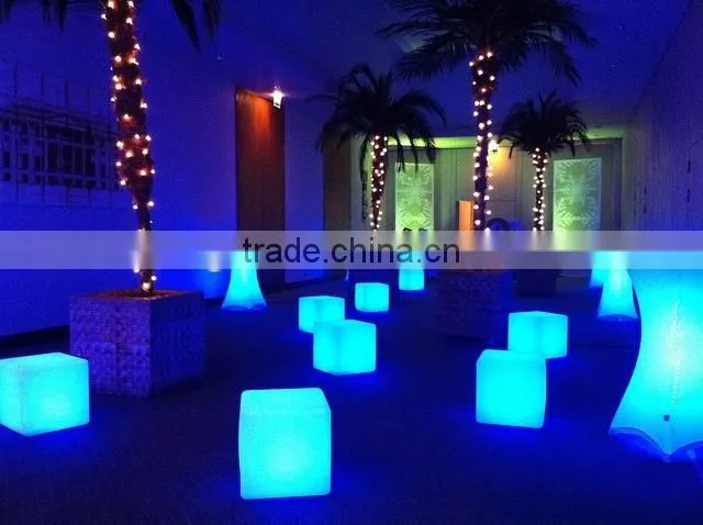 led cube chair /waterproof led light cube stool