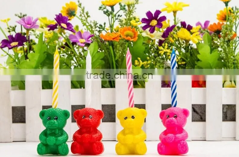 Happy Bear Birthday Candle for Children Celebration