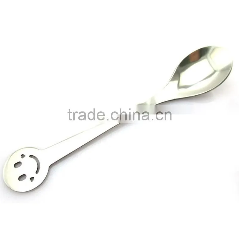 Hot New Products 2016 Melamine Spoon,smile face stainless steel 410 spoon