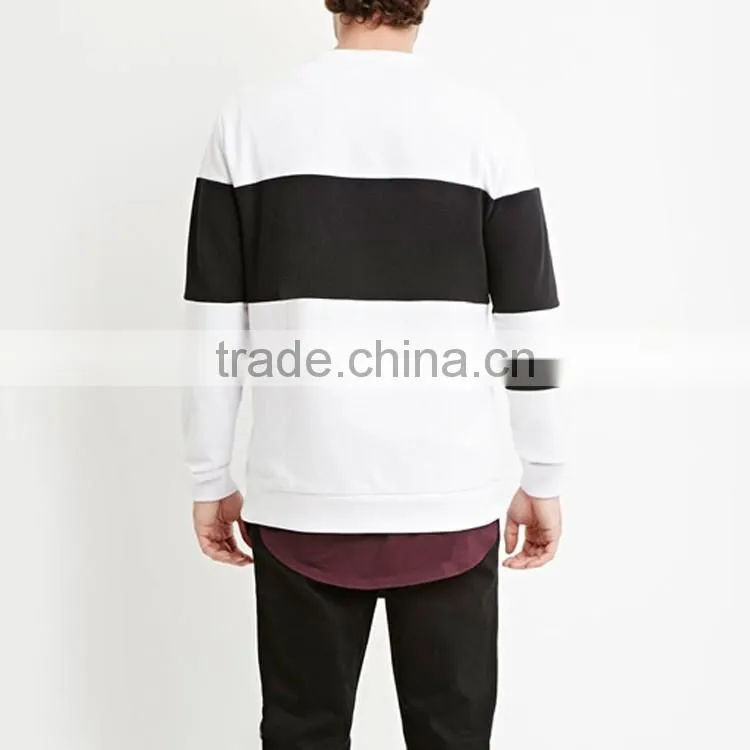 Cotton material slim fit white and blue stripe t-shirt long sleeve