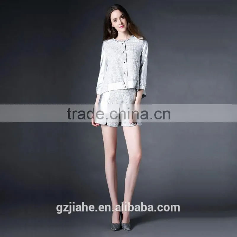 New Arrival Two Pieces Set Woman Jacket With Shorts Casual Suit