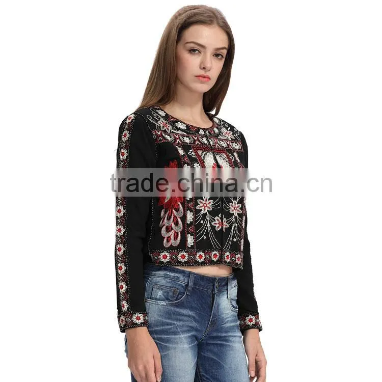 Latest fashion jackets custom embroidery satin designs