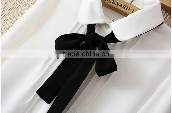 ladies new design fashion white chiffon shirt ; blouse ;