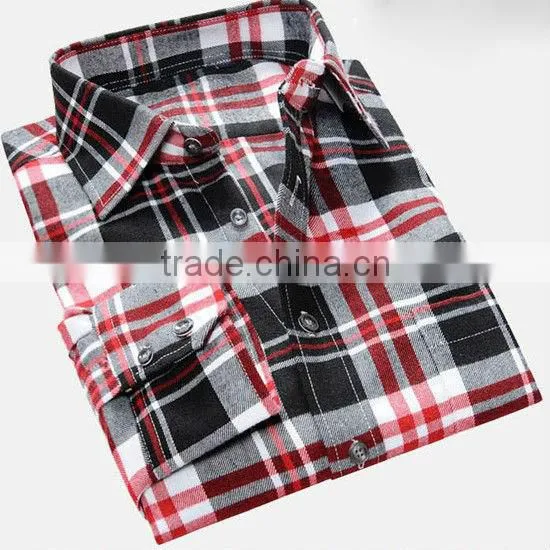 2013 Western man shirts long sleeve check plaids casual shirt for man