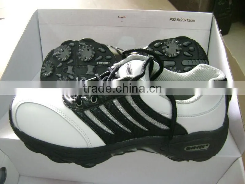 high top brand children golf shoes with spike use rubber and genuine leather for kids with family business sports on the grass
