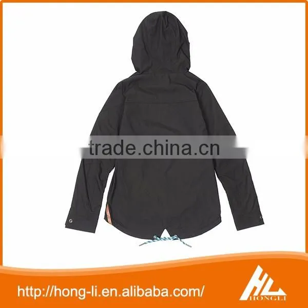 Latest fashion custom plain dyed long sleeve classic women's jacket with hood