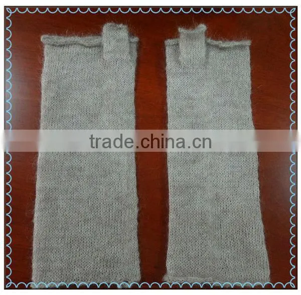 Knitted mohair arm warmers