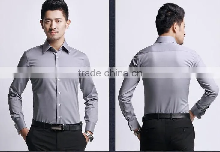 2014 Mens Slim fit Dress long Sleeve solid color Shirts Mens dress shirts