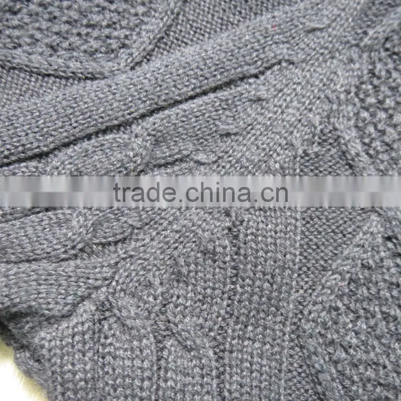 Three colors jacquard round neck pullover casual men knitted sweater men