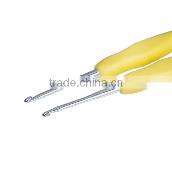 High Quality Custom Yellow 2.5mm 13.7cm TPR Aluminum Crochet Hooks