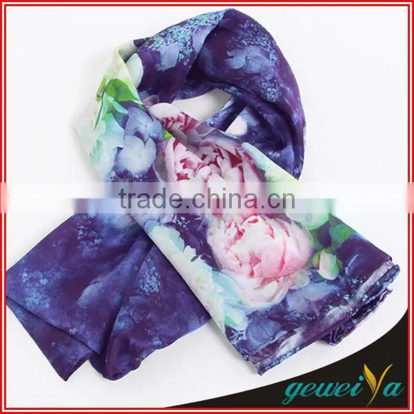 No MOQ Digital Printed 100% Twill Silk Scarf