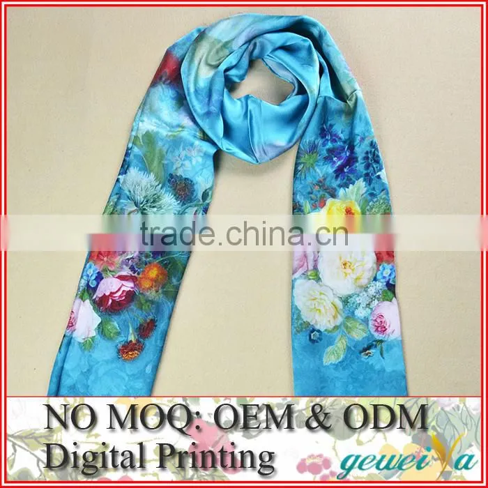 Digital Printed 100% Polyester Silk Feel Scarf