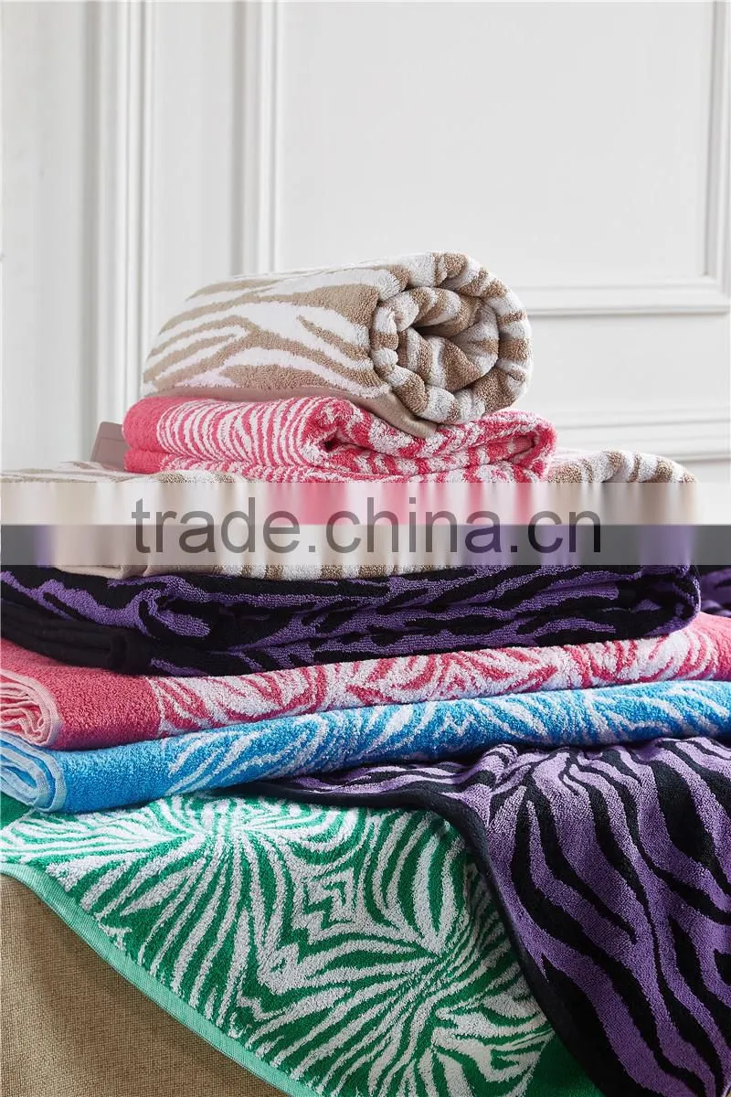 wholesale cotton High quality zebra stripe yarn dyed beach towel with custom logo