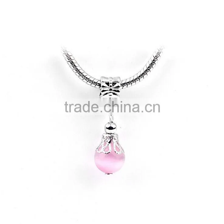 Ball Dangle Charm Crystal Bead Fits Pan Charms Bracelet