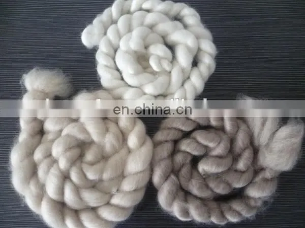 100% dehaired and combed Pure Fine Chinese Sheep Wool Open Tops 19.5mic/44mm