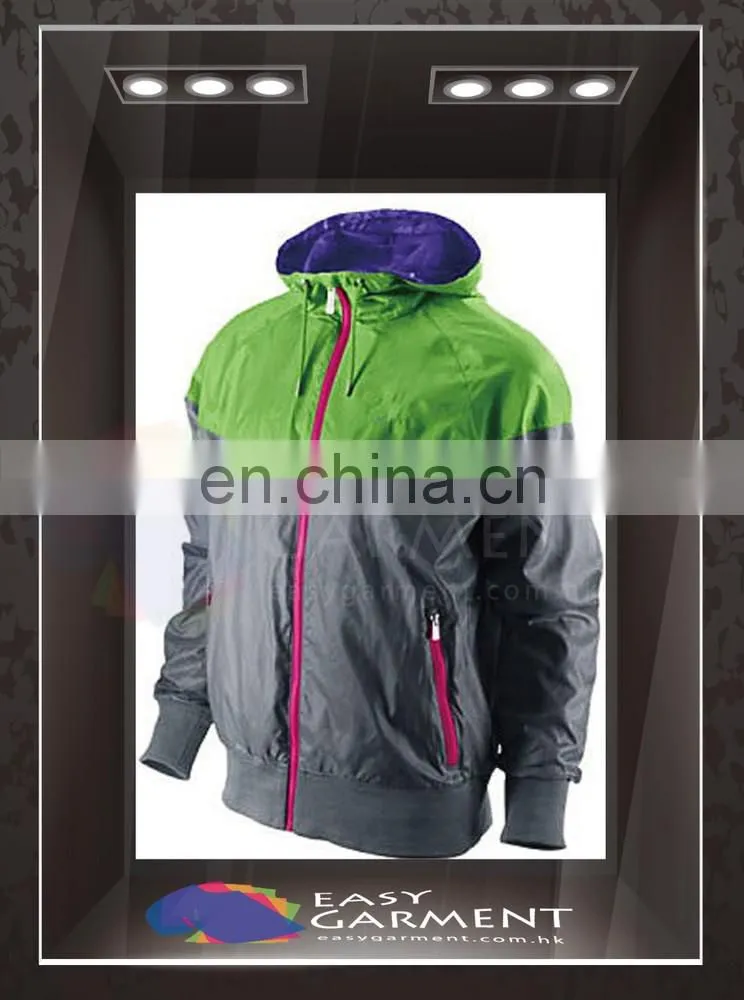 OEM Design Hot sales outdoor waterproof zip Contrast Color Logo printing Women wind Jacket