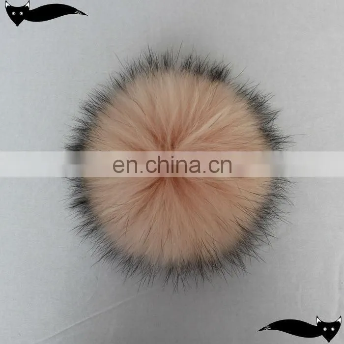 Stylish chintz rose 14cm raccoon fur ball