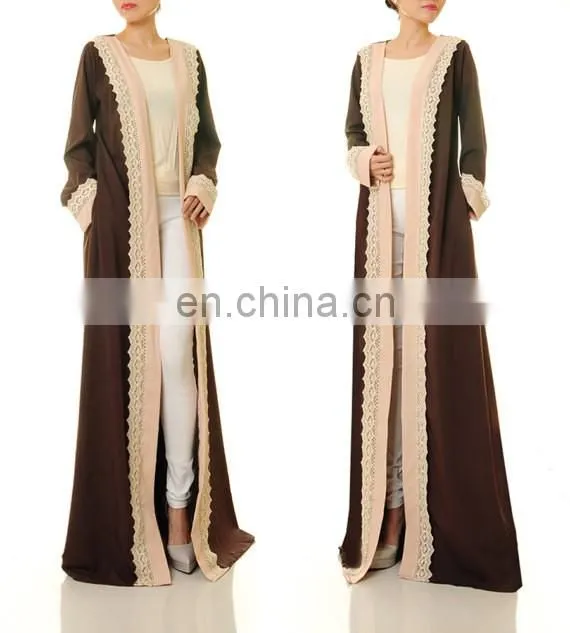 2017 New Design Wholesale Dubai Abaya Islamic Clothing Kimono Open Front Muslim Women Abaya