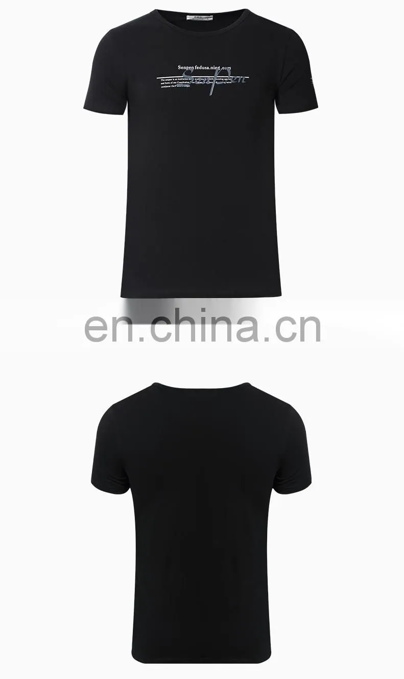 Men's Custom logo Screen Printing T-shirts Round Neck Fitness Gym T Shirt