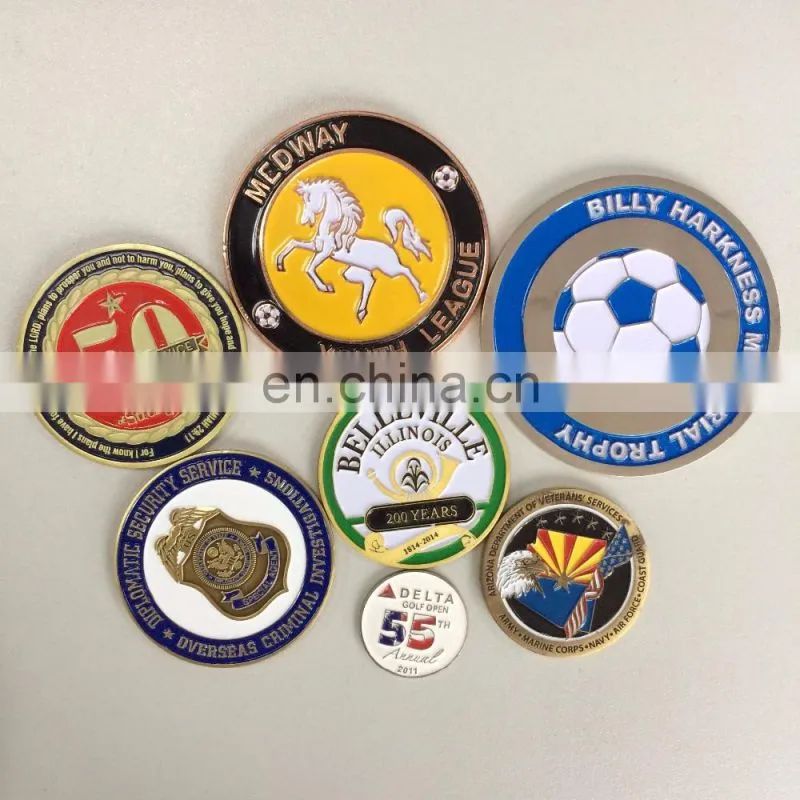 Zinc alloy casting coin antique silver custom coin with logo of football league