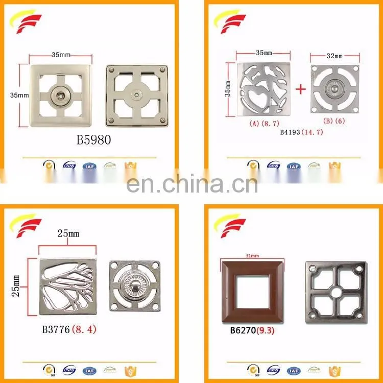 35mm zinc alloy bicolor two squares combined snap button for jacket