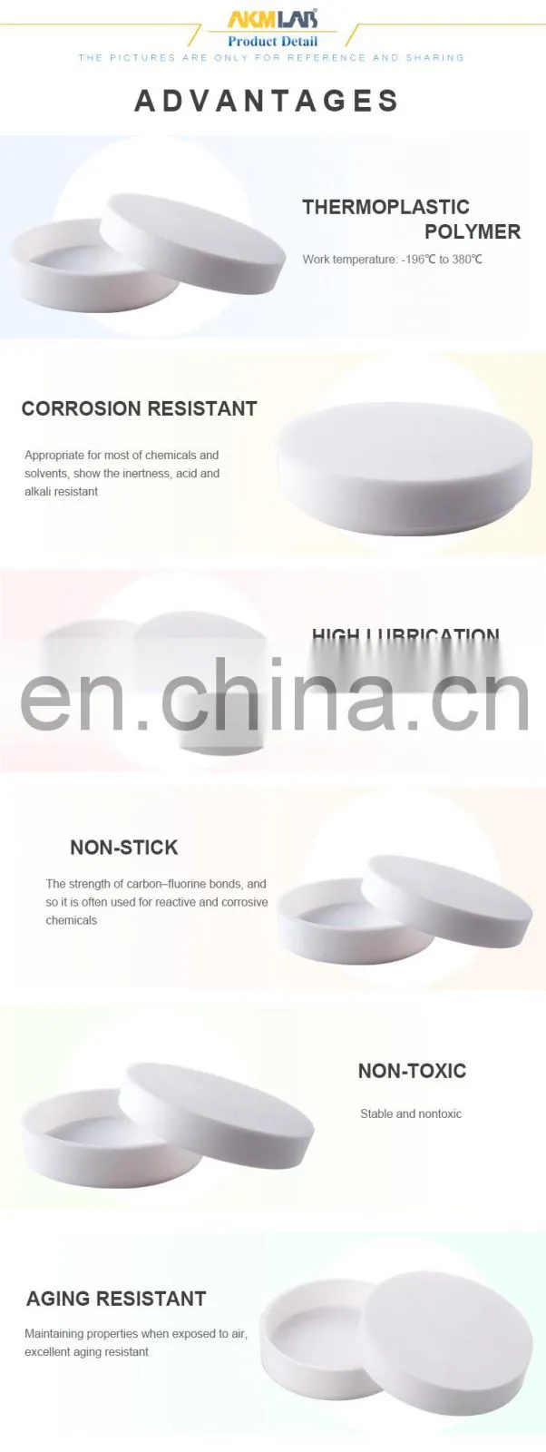 AKMLAB Manufacturer Laboratory PTFE Petri Dish
