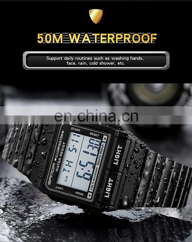 Sanda 2007 2020 New Men Digital Watch Set LED Luminous Waterproof Functional Sport Wrist Watches for Men