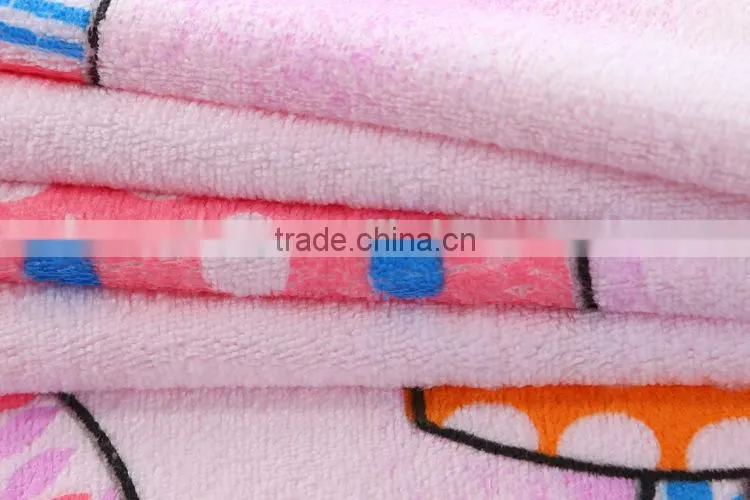 2015 new style quick dry super soft cartoon mushroom design cotton baby bath towel