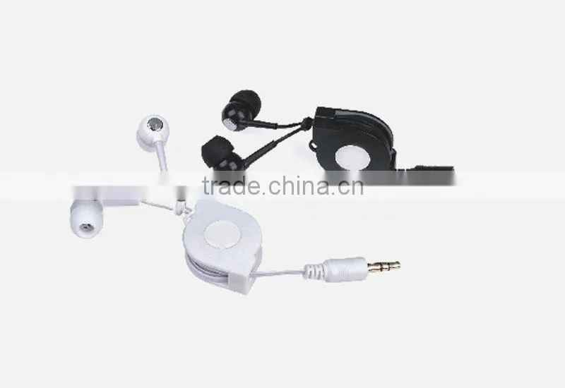 retractable earphones and headphone for mp3, radio, multimedia players